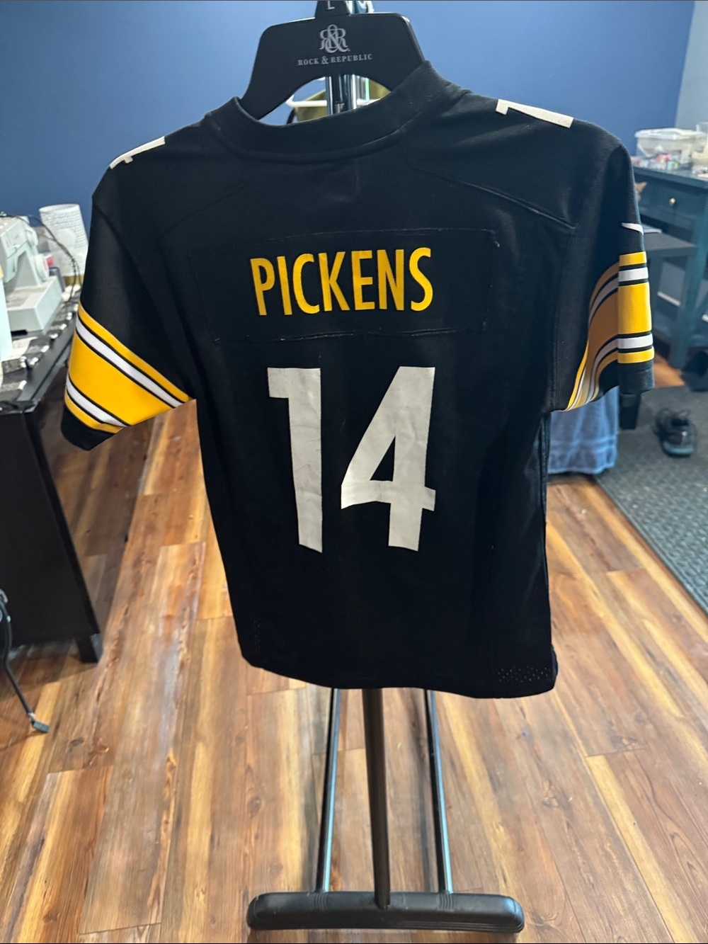 Nike Black and Yellow #14 Pittsburgh Steelers Football Jersey - Picture 2 of 3
